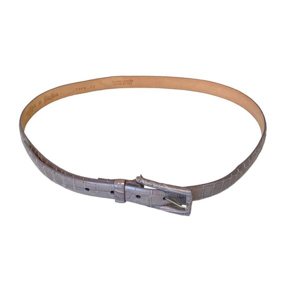 WCM Neiman Marcus Genuine Crocodile Leather Slim Belt SZ.L Purple Quiet Luxury main image 8